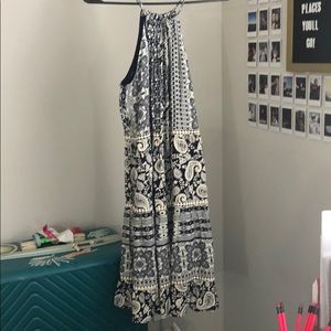 Navy blue pattern dress